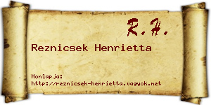 Reznicsek Henrietta névjegykártya