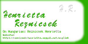 henrietta reznicsek business card